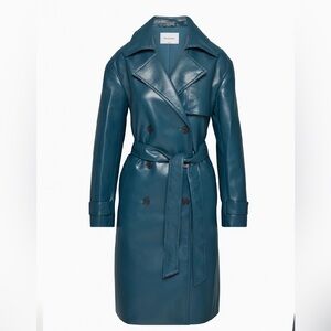 Aritzia - Babaton  Herbage Green Tabloid Trench Coat Vegan Leather